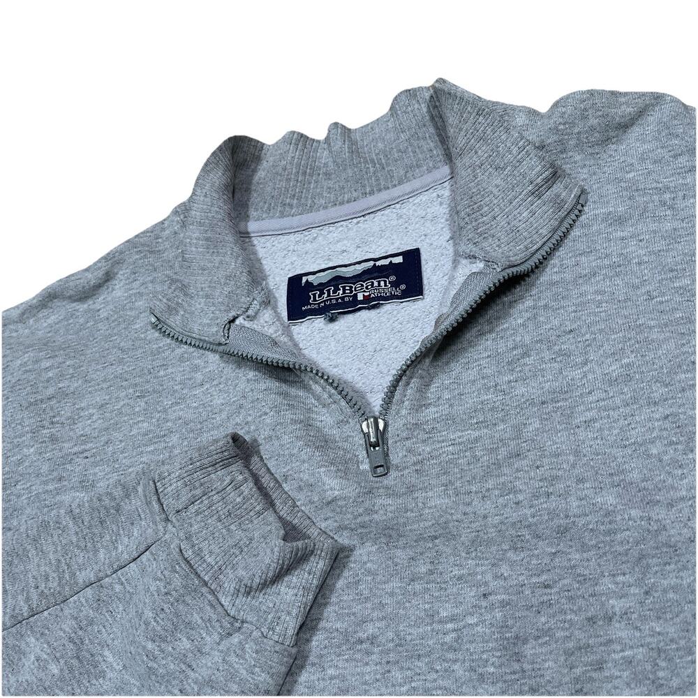Vintage LL Bean Russell Athletic‎ 1/4 Zip Sweatshirt Gray Women’s USA With Flaw